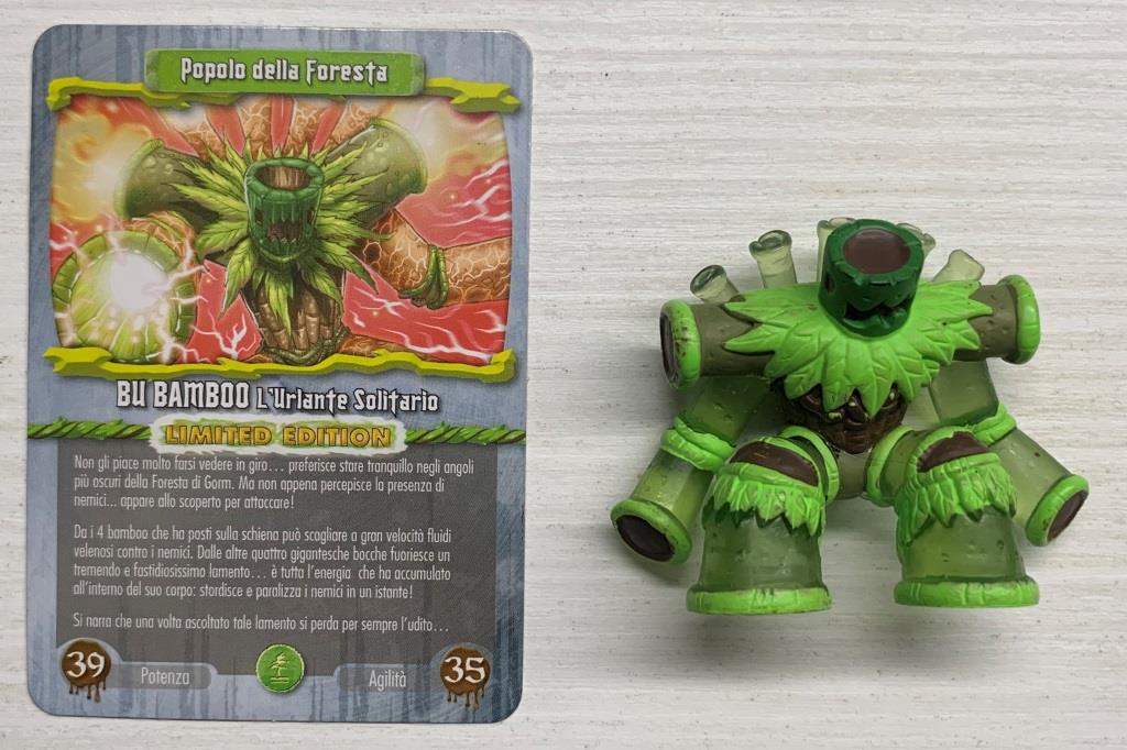 Gormiti Elemental Fusion - Bu Bamboo l'Urlante Solitario Limited Edition con carta